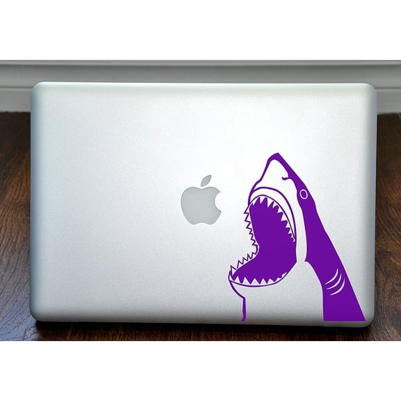 Shark Jumping Out of Water Purple Decal for 13" Macbook