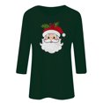 thumbnail image 4 of Gamivast Womens Christmas Shirts Three Quarter Sleeve Tops Christmas Santa Crew Neck Shirt Funny Xmas Holiday Graphic Tee Family Holiday T-Shirt Blouse Casual Loose Fitting Pullover, 4 of 5