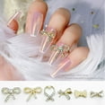 thumbnail image 2 of dianhelloya Nail Art Supplies 10Pcs Nail Art Jewelries 3D Bow Shape Rhinestones Sparkling Faux Pearls Nail Charms Decoration for Nail Salon (B), 2 of 8