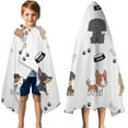 thumbnail image 3 of Cute Dogs Hooded Bath Towel，50"x30" for Ages 3 To 12 Kids, Quick Dry Lightweight Soft Microfiber Hood Beach Towel Cover Up for Kids, 3 of 7