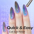 thumbnail image 3 of modelones 9D Magnetic Cat Eye Gel Nail Polish, 15 ML Glitter Holographic Glass Rainbow Gel Polish Blue Purple Shimmer Reflective Iridescent Soak Off U V LED Summer Nails for Women Girl, 3 of 8