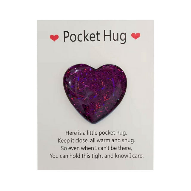 Pocket Hug Heart Token with Greeting Card Mini Cute Pocket Hug Decoration Keepsake Cheer up Gifts for Friends Colleagues Family