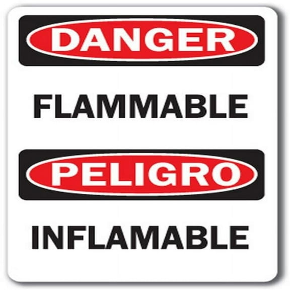 Danger Sign - Flammable (Bilingual) - 10" x 14" OSHA Safety Sign