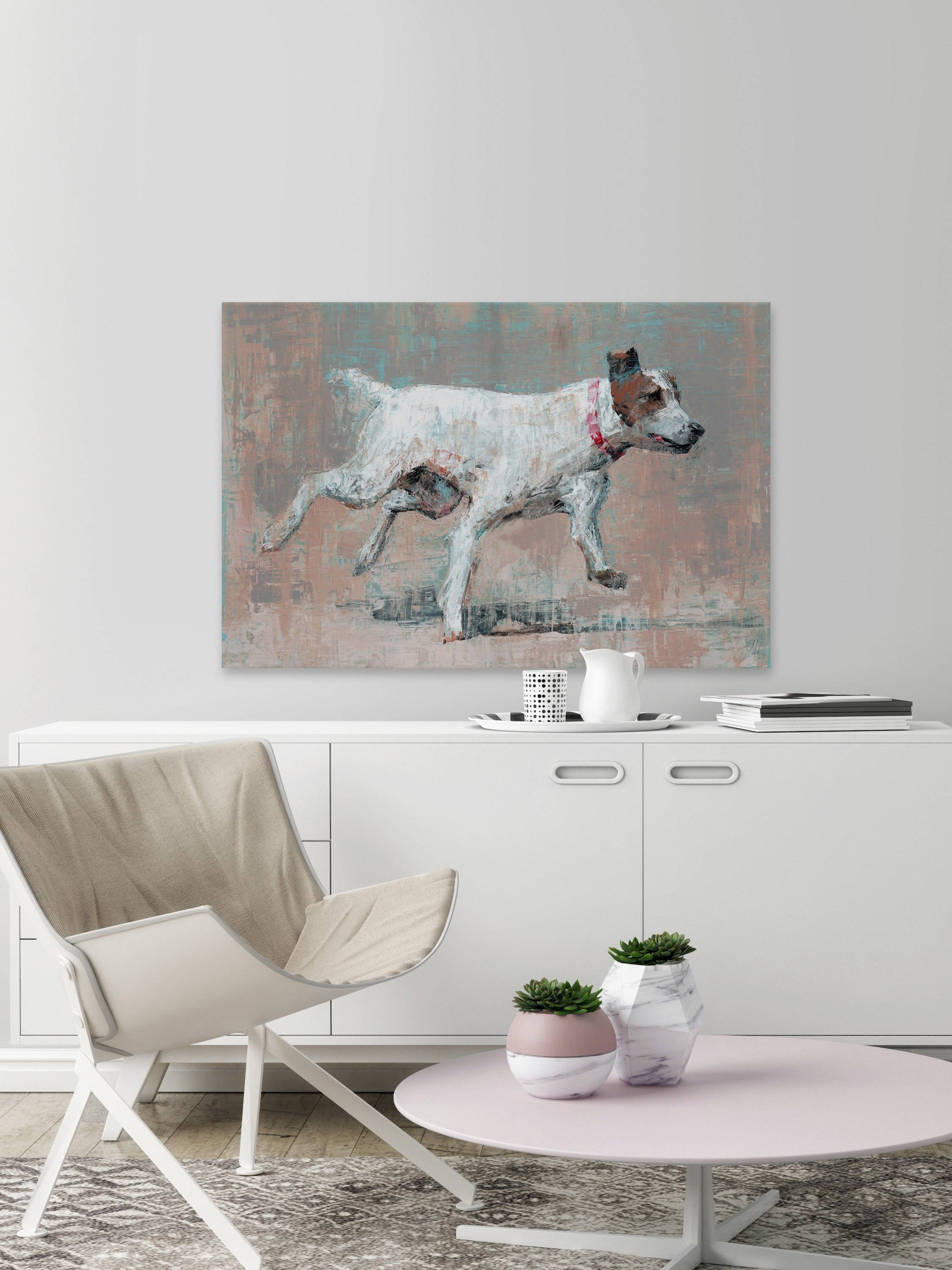 Marmont Hill Hyperactive Doggy Canvas Wall Art