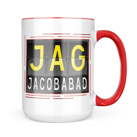 

Neonblond JAG Airport Code for Jacobabad Mug gift for Coffee Tea lovers