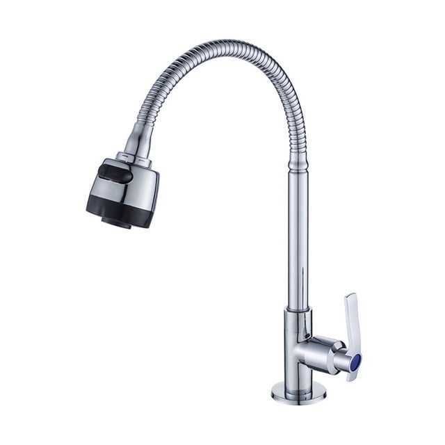 Copper Single Cold Kitchen Sink Faucet Double Gear Universal Rotation 360° Single Handle Single Hole 4 Points Faucet ,Built To Last