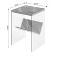 thumbnail image 7 of Convenience Concepts SoHo Glass End Table with Shelf, Gray Faux Marble/Glass, 7 of 7