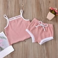 thumbnail image 3 of ibuvkizy Toddler Baby Girl Tank Top Sets Summer Baby Girl Outfits Clothes,Newborn Baby Sleeveless Color Cotton Tank Vest+Shorts Clothes Set,Gifts for Her, 3 of 9