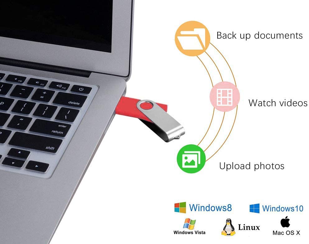 USB Stick 16GB USB 2.0 Flash Drive Bulk 10 Multipack Zip Drives Swivel