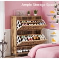 thumbnail image 6 of Narrow Shoe Cabinet with 2 Flip Drawers & Open Storage Shelf, Freestanding Wood Shoe Rack Organizer for Entryway, 6 of 6
