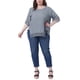 thumbnail image 2 of Blusas Casuales de Manga Corta de Encaje de Talla Grande para Mujeres Agnes Orinda, Cuello Redondo, 3X, Gris Claro, 2 of 6