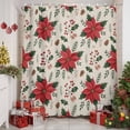 thumbnail image 2 of Vintage Country Red Flowers Shower Curtain for Bathroom, Winter Pine Fruit on Linen Waterproof Shower Curtains Washable Quick Dry with Hooks Bathtub Curtains 60x72IN, 2 of 9