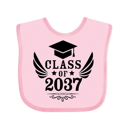 

Inktastic Class of 2037 with Graduation Cap and Wings Gift Baby Boy or Baby Girl Bib