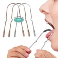 thumbnail image 2 of Raspador de lengua de acero inoxidable Lengua de metal Limpieza de aliento fresco Cepillo de dientes recubierto Higiene bucal Gao Jinjia LED, 2 of 2
