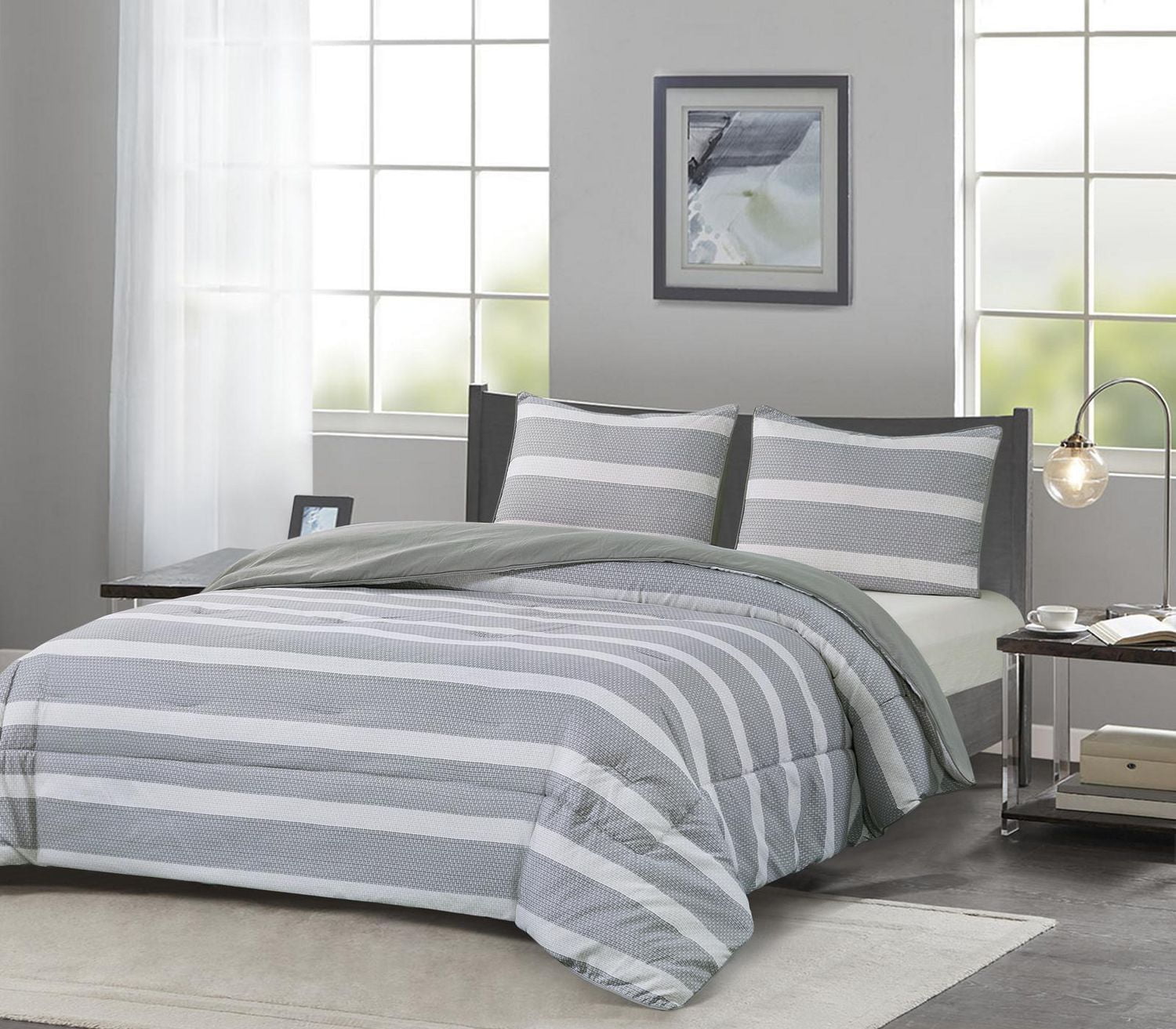 Chaps Solid Silky Soft Flannel Fleece Regular Blanket Grey King