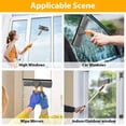 thumbnail image 3 of YEERSWAG® 62Inch Extendable Window Squeegee Cleaning Kit, Bendable Elbow Pole Washer with Microfiber,Chenille Pads,2 Size Silicone Blades,Indoor Outdoor High Window Glass Cleaner for Home Car Mirror, 3 of 10
