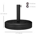 thumbnail image 3 of Outsunny 40lbs. Umbrella Base with Rattan Effect, Round Umbrella Stand, Black, 3 of 10