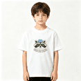 thumbnail image 2 of Cute But Feral Boys Graphic Tee, Summer Vacation Raccoon 100% Cotton Kids Short Sleeve T-Shirt, 2 of 5