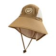 thumbnail image 4 of Oiyii Toddler Girls Breathable Bucket Hats Bear Embroidered Mesh Panel Camping Sun Hats, Khaki, 4 of 4