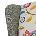 thumbnail image 6 of Maklaine Modern Wingback Accent Arm Chair in Multicolored Floral, 6 of 17