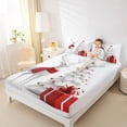 thumbnail image 4 of Manfei Cute Safari Deer Bed Sheets,Chic Christmas Tree King Sheets,Red White Sheet Set For Girls Kids,Luxury Bedroom Decor,4pcs, 4 of 7
