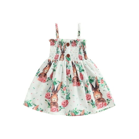 

Bagilaanoe Toddler Baby Girl Summer Dress Floral Print Sleeveless A-line Princess Dresses 6M 12M 18M 24M 3T 4T Kids Casual Swing Sundress