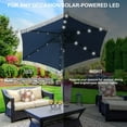 thumbnail image 7 of Ainfox 7.5 ft Boho Fringe Patio Umbrella with LED Solar Lights,Waterproof Outdoor Tassels Umbrella for Deck, Table, Garden, Navy Blue, 7 of 7