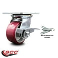 thumbnail image 2 of 4 Inch Poly on Aluminum Caster with Roller Bearing and Brake/Swivel Lock SCC, 2 of 2