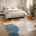thumbnail image 3 of ODIKA 8'x10' Washable Area Rug Non-Shedding, Easy Care, Front Door Abstract Brushstroke Contemporary Bedside Beige Ru for King Size Bedroom Under Bed, Master Suite, 3 of 7