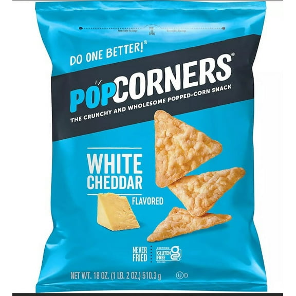 Popcorners Chips White Cheddar Snacks, 18 oz.