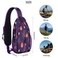 thumbnail image 5 of Sling Backpack,Halloween Pumpkins Spiders and Webs Crossbody Bag with Water Bottle Holder,Waterproof Sling Bag for Men/Women with Chest Phone Holder for Hiking,Travel, 5 of 6