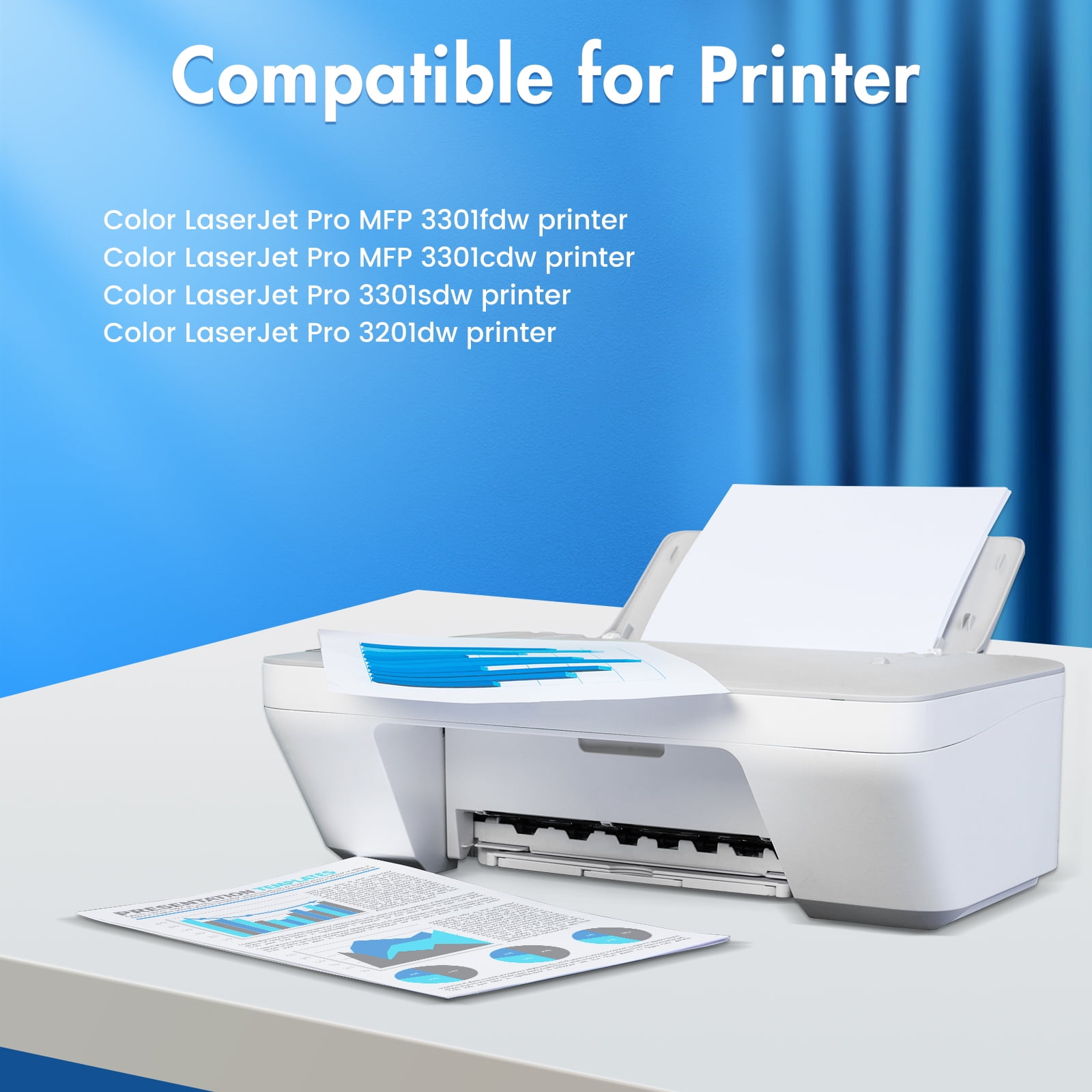 218A Toner Cartridges 4 Pack 3301fdw with chip Compatible for 218A 218X 218 Color MFP 3301fdw 3201dw 3301sdw 3301cdw Laserjet Printer Ink Set W2180A W2180X (Black Cyan Yellow Magenta)