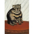 thumbnail image 2 of Rousseau, Henri 18x24 Black Ornate Wood Framed with Double Matting Museum Art Print Titled - The Tabby, 2 of 4