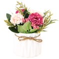thumbnail image 1 of Plantas de flores artificiales, mini flores de hortensias falsas en maceta para decoración, 1 of 6