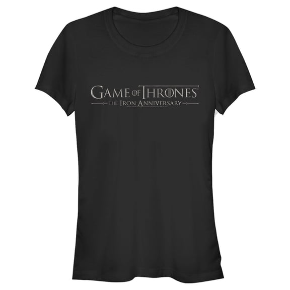 Junior's Game of Thrones Iron Anniversary Small Metal Logo  Graphic Tee Black Medium