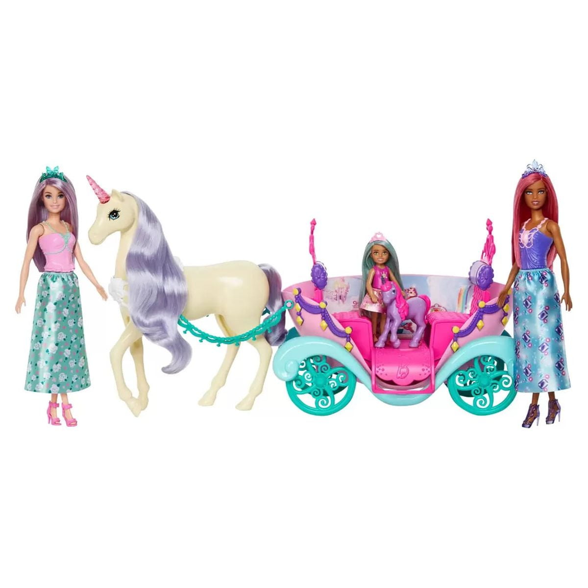 Barbie Dreamtopia Carriage Unicorn Set Walmart