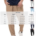 thumbnail image 3 of yillto Men’s Casual Pants Elastic Drawstring Waist Pants Loose Straight Leg Long Beach Sweatpants, 3 of 5