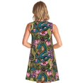 thumbnail image 2 of Bixox Snake And Flower Print Women's Sleeveless A-Line Dress with Pockets, Casual Knee-Length Tank Dress for Summer-Large, 2 of 7