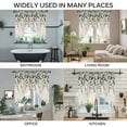thumbnail image 3 of Green Eucalyptus Swag Curtains for Kitchen/Bedroom/Living Room, Farmhouse Weeping Leaves on Linen Scalloped Curtains 63 Inch Long, Rod Pocket Window Swag Topper Curtains Valances 2 Panels Set 36"x63", 3 of 8
