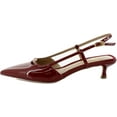 thumbnail image 2 of Sam Edelman Toni Deep Scarlet Slingback Pointed Toe Kitten Heeled Fashion Pumps (Deep Scarlet, 7), 2 of 6