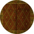 thumbnail image 1 of Ahgly Company Machine Washable Indoor Round Persian Yellow Traditional Area Rugs, 8' Round, 1 of 4