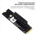 thumbnail image 2 of 4X NGFF M.2 to PCI-E 4X Riser Card M2 M Key to PCIe X4 Adapter with LED Indicator SATA Power Riser for Bitcoin Mining, 2 of 7