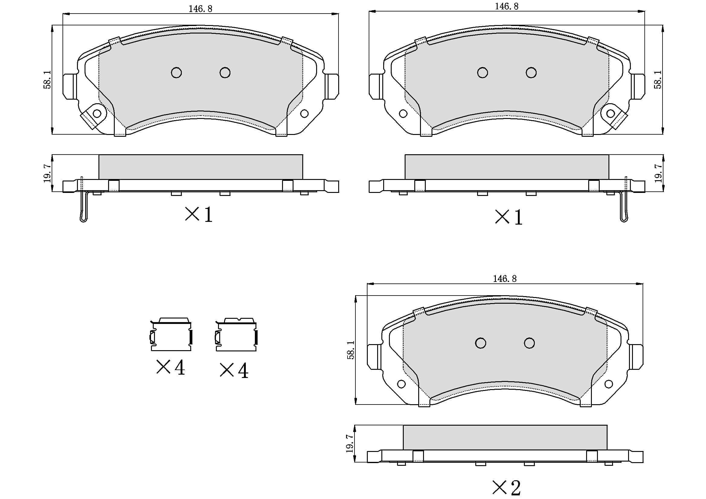 UltraHC 700 Brake Pad Set, Front HC7.0844.0.C, Chevrolet Venture 2004-2002