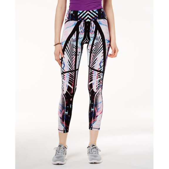 Material Girl Active Juniors Palm Printed Yoga Leggings Pink Palm XS