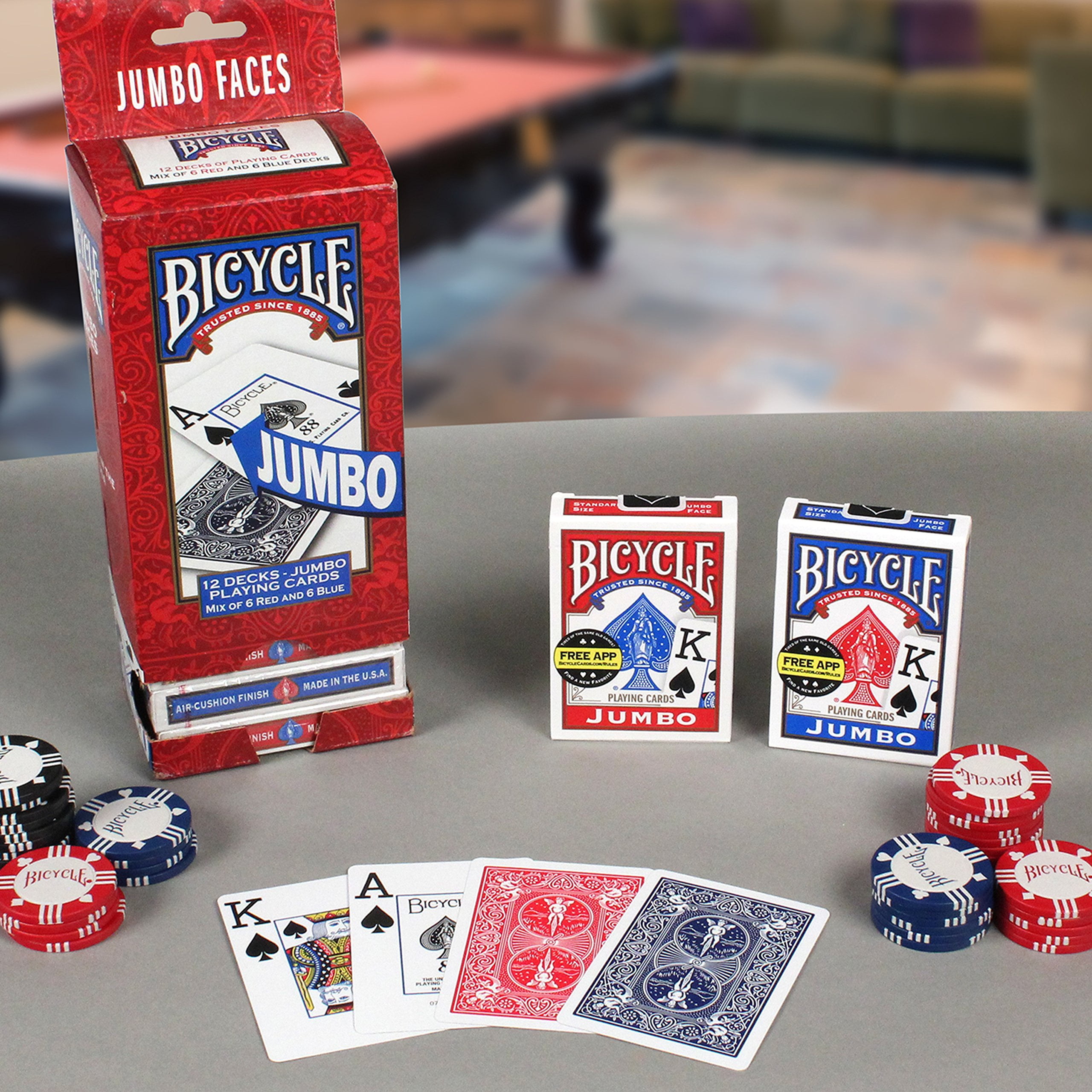 Bicycle poker jumbo face playing cards casino seven amneville hotel