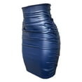 thumbnail image 6 of Fgnfyis Leather Skirts for Women High Waist Pu Pleated Zipper Fanny Pack Pencil Skirt Navy S, 6 of 8