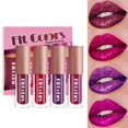 thumbnail image 1 of Juego de 4 barras de labios con purpurina, brillo de diamante, metálico, de larga duración, morado, rojo, mate a purpurina, brillante, lápiz labial líquido, juego de brillo de labios para mujeres, maq, 1 of 3