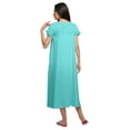 thumbnail image 4 of Moomaya Solid Short Sleeve Nightdress For Women Cotton Sleepwear Gown, 4 of 6