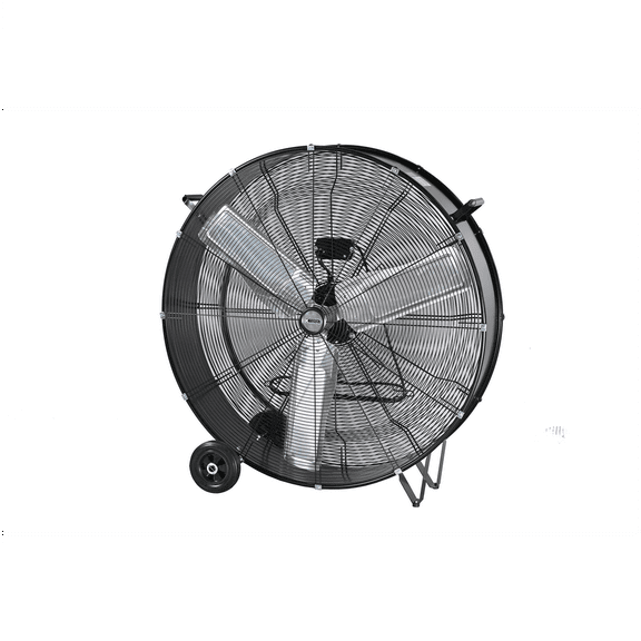 K Tool International 77735 30" Direct Drive 8,800 CFM Black Drum Fan with Wheels