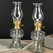 2 sets of Vintage Style Kerosene Oil Transparent Glass Kerosene Lamp Desktop Oil Lamp